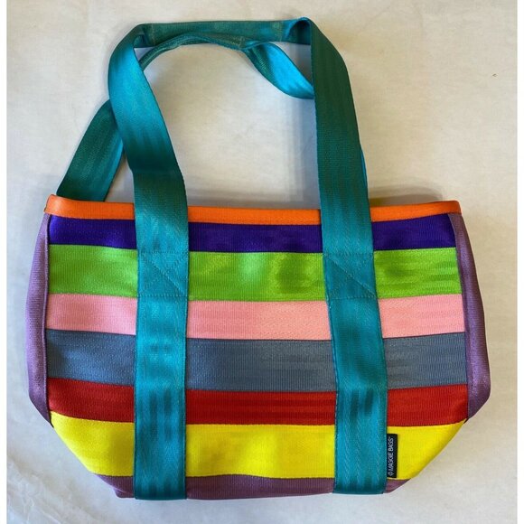 Maggie Bags Seatbelt Tote Bag With Multicolor Stripes - Picture 1 of 7